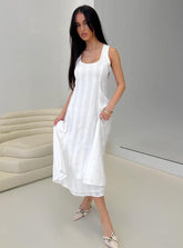Forever Loved Panelled Midi Dress White