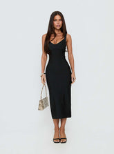 Justina Bandage Midi Dress Black