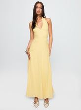 Summer State Halter Maxi Dress Yellow