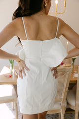 Mila White Ruffled Sweetheart Mini Dress