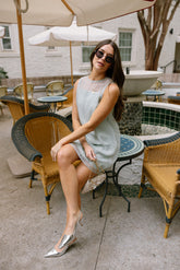 Brielle Mint Sheer Mini Dress