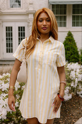 Saylor Yellow & White Stripe Mini Dress