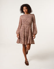 Godet Dress With Self Tie