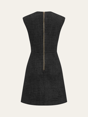 Chain Detail Tweed Sleeveless Mini Dress
