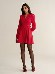 V-Neck Bow Detail Mini Dress
