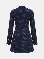 Keyhole Neckline Polka Dot Mini Dress