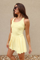Hadley Yellow Athletic Romper Mini Dress