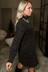 Sophie Black Mini Sweater Dress