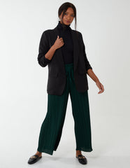 Wide Leg Pleated Trousers