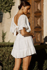 Sigourney Shirred Bust Dress White