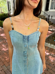 Maddie Denim Bead Strap Mini Dress