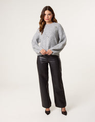 Flower Embellished Jumper
