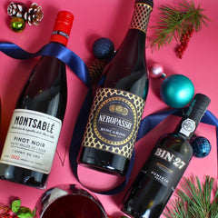 Christmas Day Mixed Case Reds & port close up