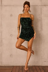 Jazzy Sequin Dress - Forest Green