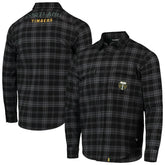 PORTLAND TIMBERS FC MEN'S LONG SLEEVE BLACK FLANNEL