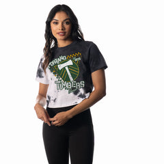 TIMBERS FC LADIES SHORT SLEEVE DISTRESSED CROP TOP