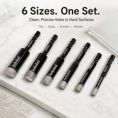 🔥🔧 LAST DAY 50% OFF– 6PCS Diamond Drill Bit Set for Clean, Precise Tile, Glass & Granite Drilling! 💎✨