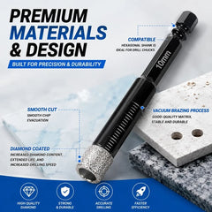 🔥🔧 LAST DAY 50% OFF– 6PCS Diamond Drill Bit Set for Clean, Precise Tile, Glass & Granite Drilling! 💎✨