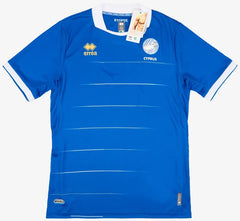 Blue sports jersey with branding on a white background