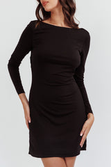 Chessie Long Sleeve Mini Dress Black