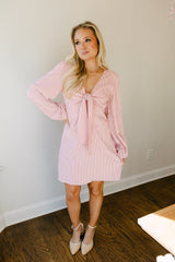 Joanie Cream & Red Striped Mini Dress
