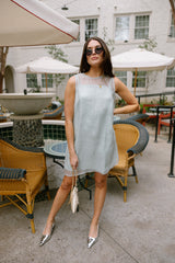 Brielle Mint Sheer Mini Dress