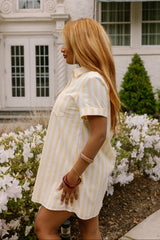 Saylor Yellow & White Stripe Mini Dress
