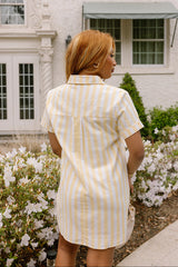 Saylor Yellow & White Stripe Mini Dress