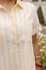 Saylor Yellow & White Stripe Mini Dress