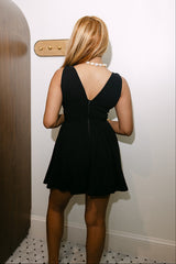 Juliette Black Corset Flare Mini Dress