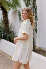 Leona Yellow & White Stripe Mini Dress