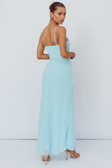 Jayna Ruffle Trim Split Dress Mint