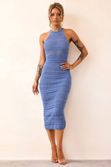 Kaila Knit Midi Dress - Midnight Blue