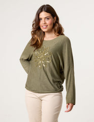 Embroidered Sequin Flower Top