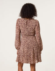 Godet Dress With Self Tie