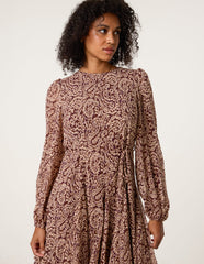 Godet Dress With Self Tie