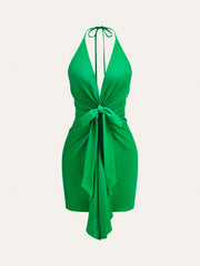 Halter Neck Knotted Dress