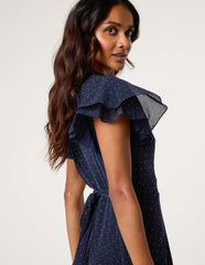 Rhinestone Diamante Wrap Dress
