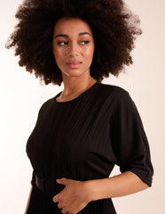 Pleated Dress With Belt
