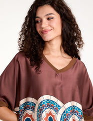 Satin Viscose Back Print Top