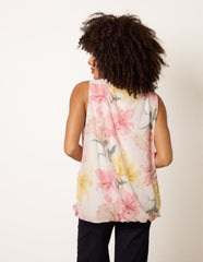 Scoop Neck Puffball Sleeveless Top
