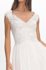 Korinna Lace Bodice Maxi Dress White