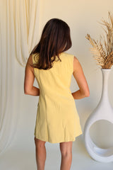 Maris Yellow Button Up Mini Dress
