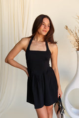 Piper Black Halter Mini Dress