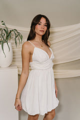 Evelyn White Bubble Mini Dress