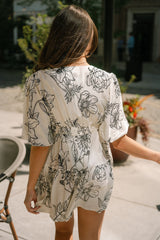 Dalia Ivory & Black Floral Mini Dress