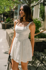 Alexa Off White Flare Mini Dress