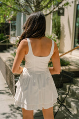 Alexa Off White Flare Mini Dress