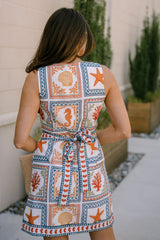 Everlee White Multi Seashell Mini Dress