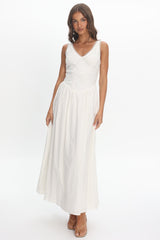 Siena Lace Bodice Maxi Dress White